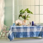 Mille Rameaux Bleu Jacquard Tablecloth 